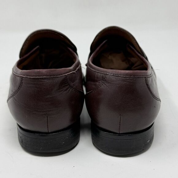 Allen Edmonds Modena Loafers Mens 9 EEE Wide Burgundy Leather Slip On Shoe Italy main image 6